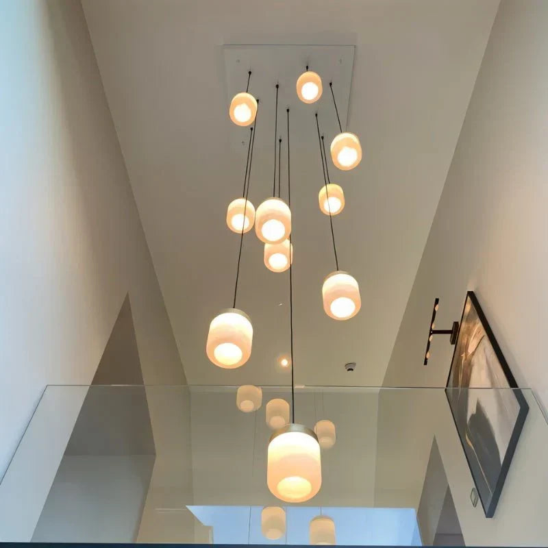 Modern Alabaster Staircase Chandelier for Living Room / staircase / foyer