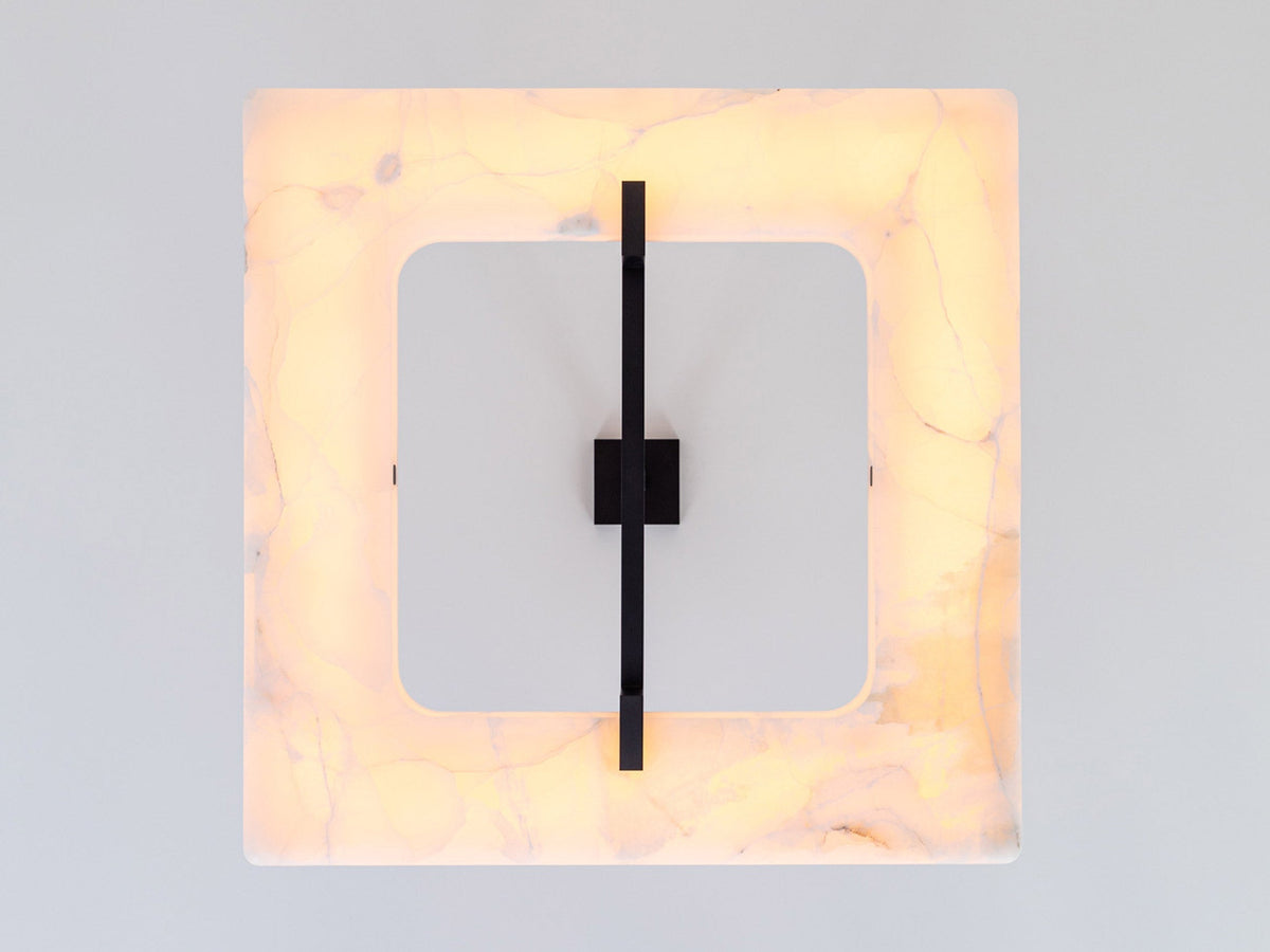 Modern Square Alabaster Chandelier for Living Room / bedroom