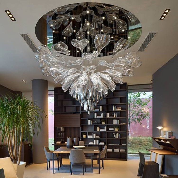 Light Luxury Glass Petal-Shaped Chandelier with Superior Finish