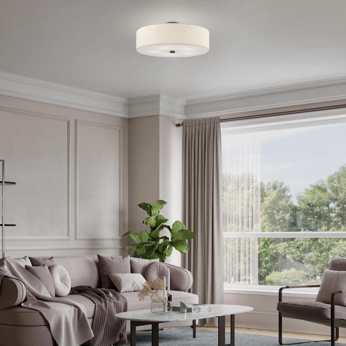 Flaire Fabric Semi Flush Mount