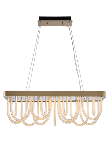 Modern Wavy Metal and Silicone Chandelier for Dining Room and Kitchen Island