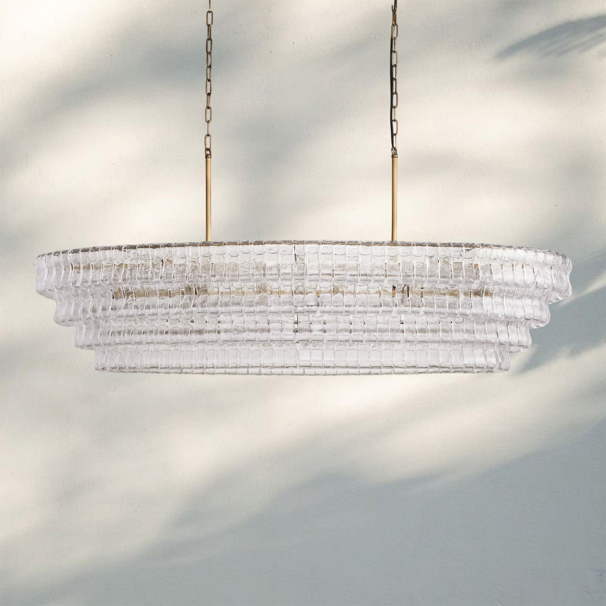 Ghiaccio Glass Oval Chandelier 54''65''