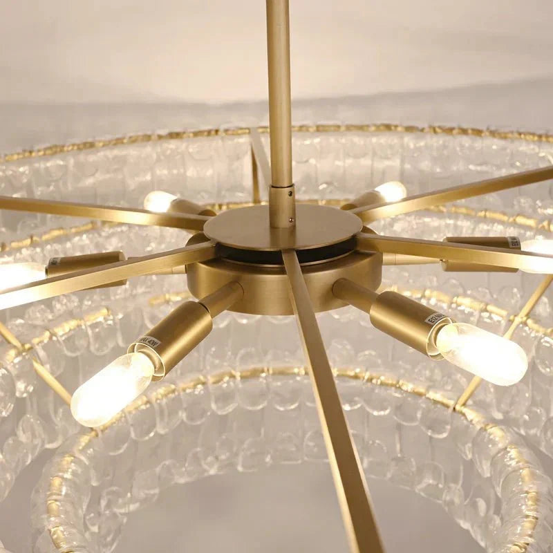 Ghiaccio Glass Oval Chandelier 54''65''