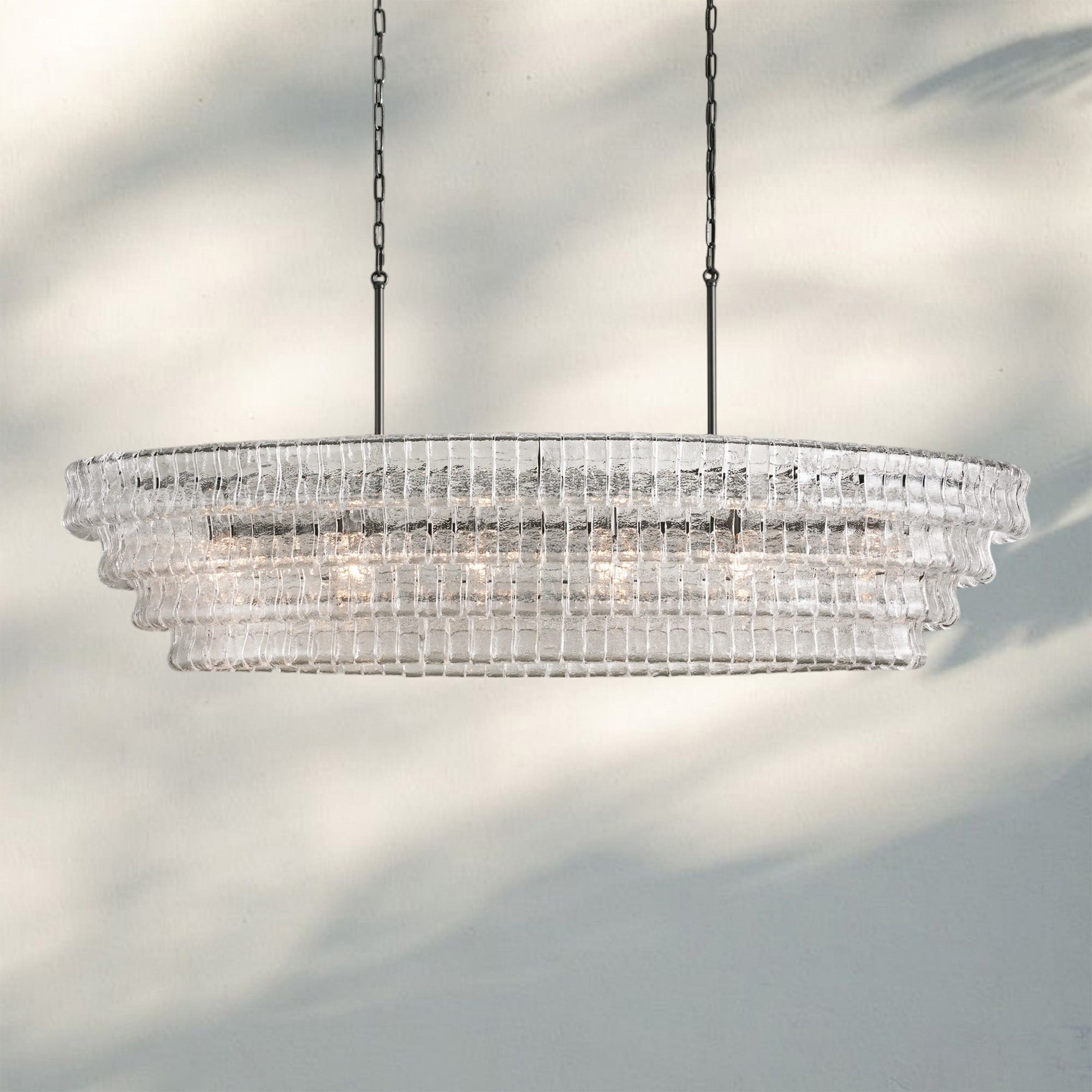 Ghiaccio Glass Oval Chandelier 54''65''