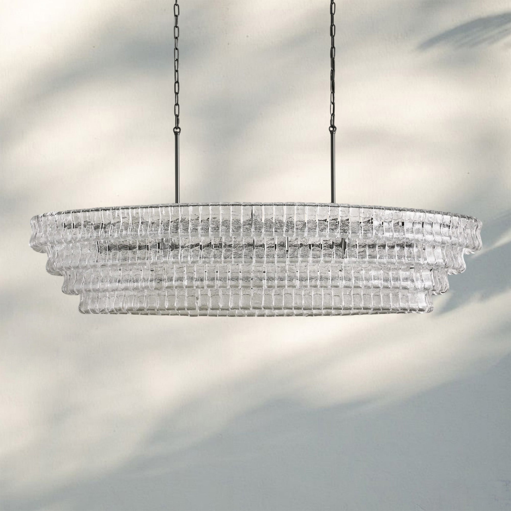Ghiaccio Glass Oval Chandelier 54''65''