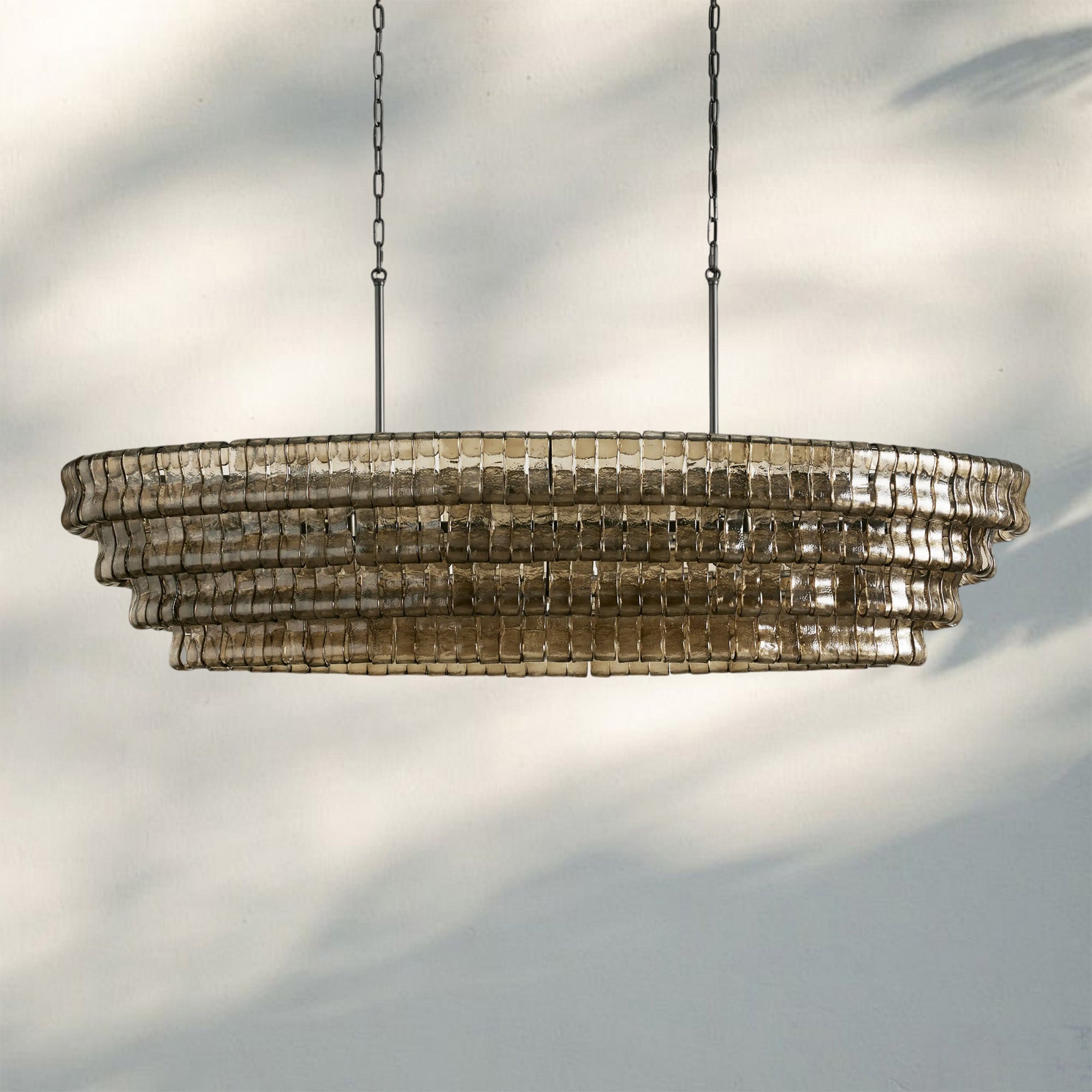 Ghiaccio Glass Oval Chandelier 54''65''