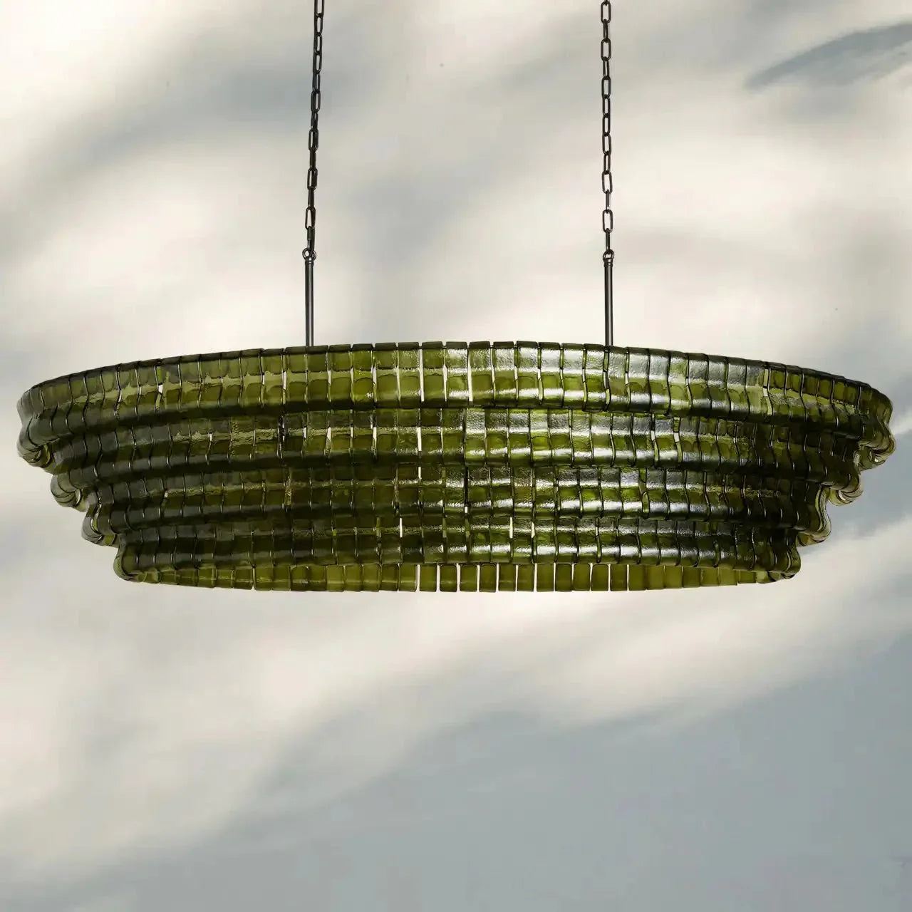 Ghiaccio Glass Oval Chandelier 54''65''