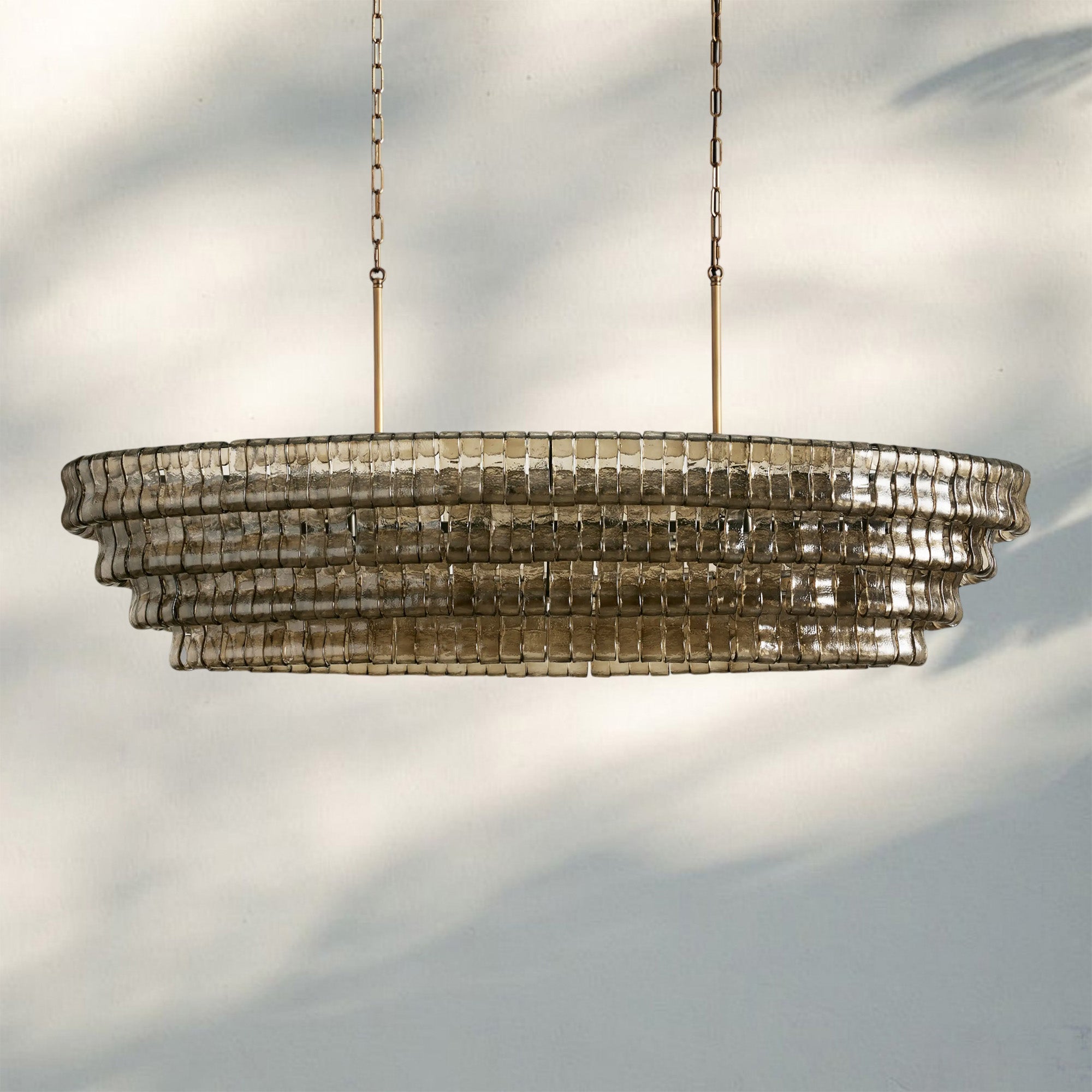 Ghiaccio Glass Oval Chandelier 54''65''