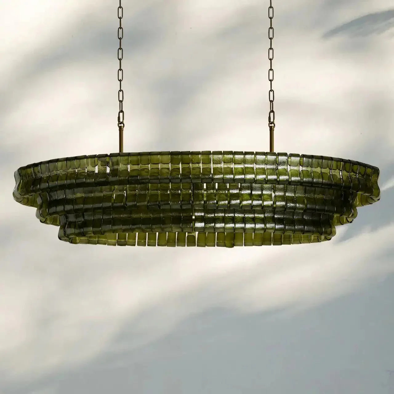 Ghiaccio Glass Oval Chandelier 54''65''