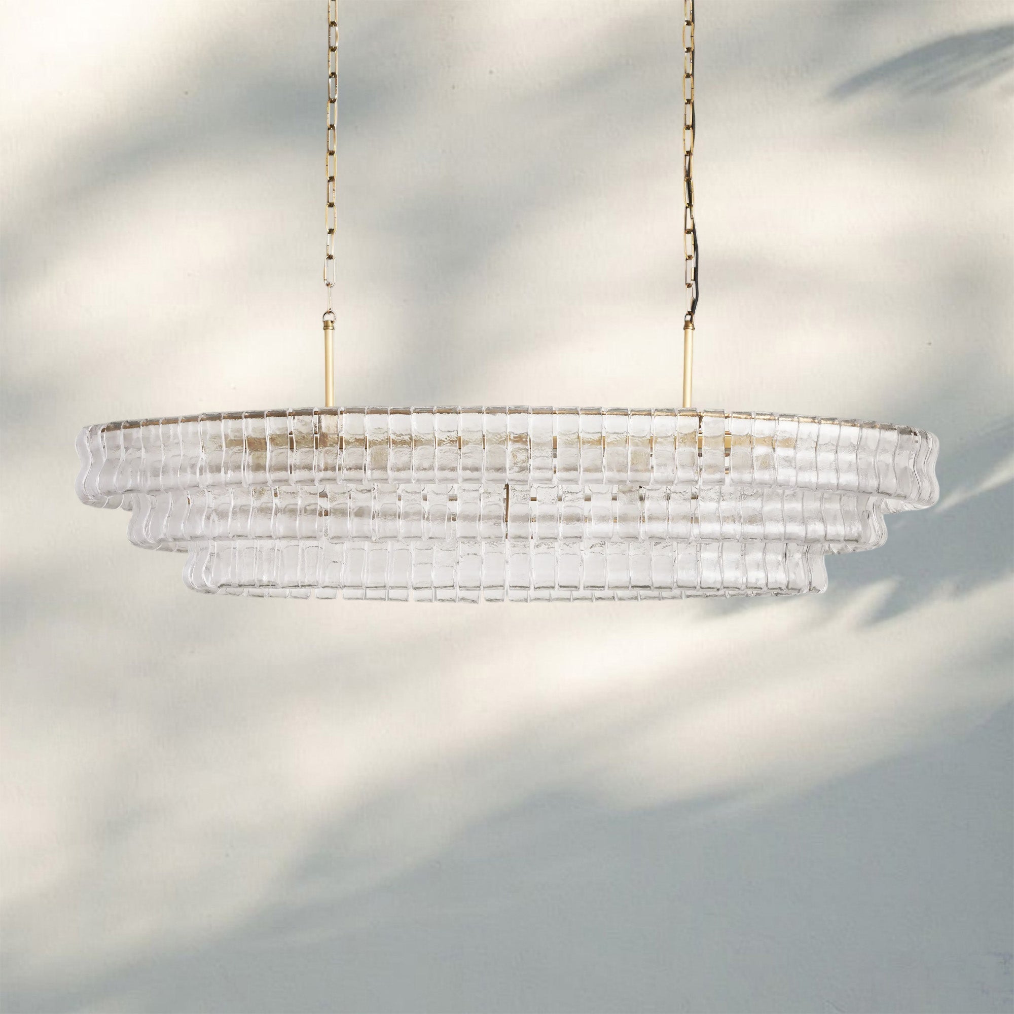 Ghiaccio Glass Oval Chandelier 54''65''