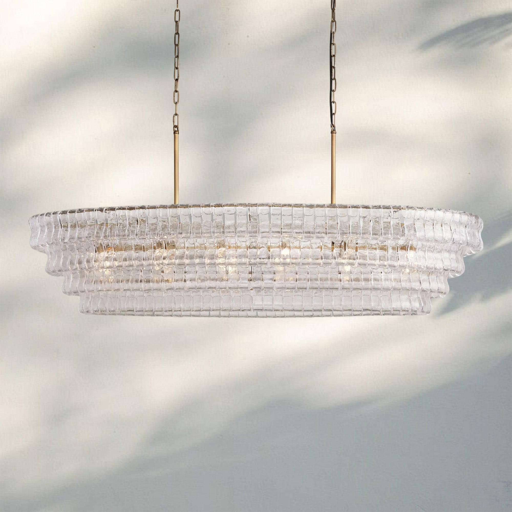 Ghiaccio Glass Oval Chandelier 54''65''