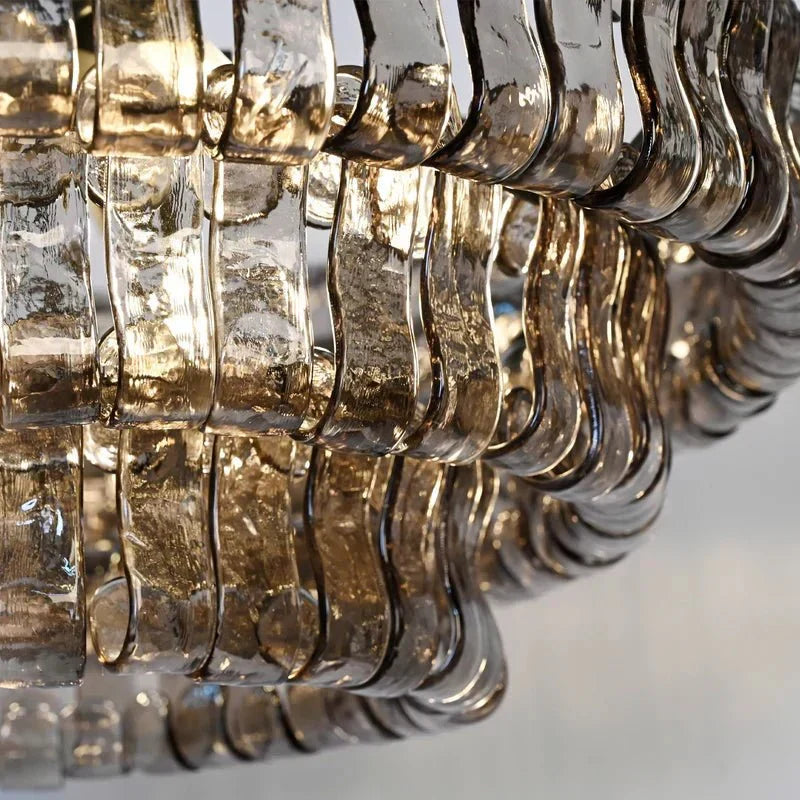 Ghiaccio Glass Oval Chandelier 54''65''