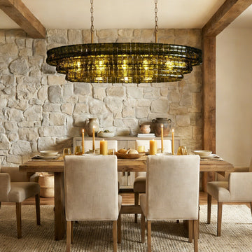 Ghiaccio Glass Oval Chandelier 54''65''