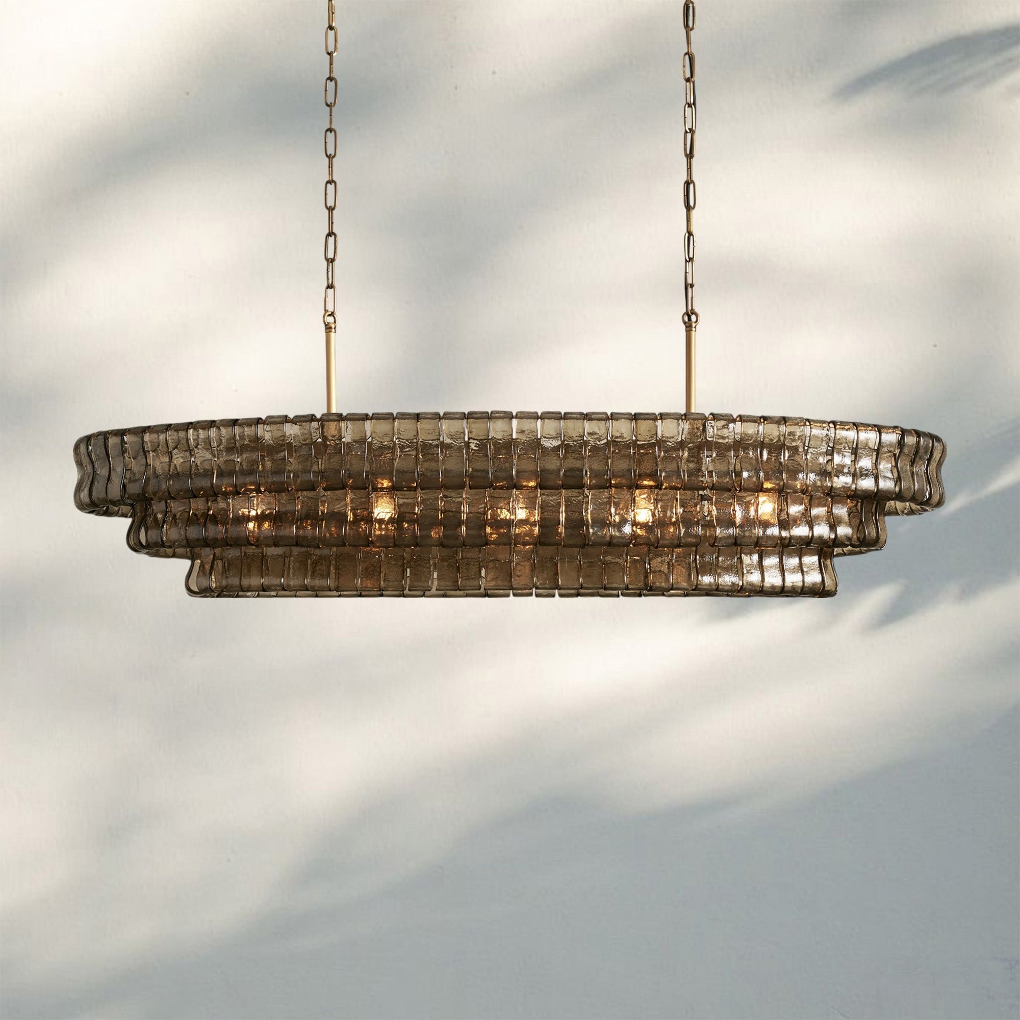 Ghiaccio Glass Oval Chandelier 54''65''