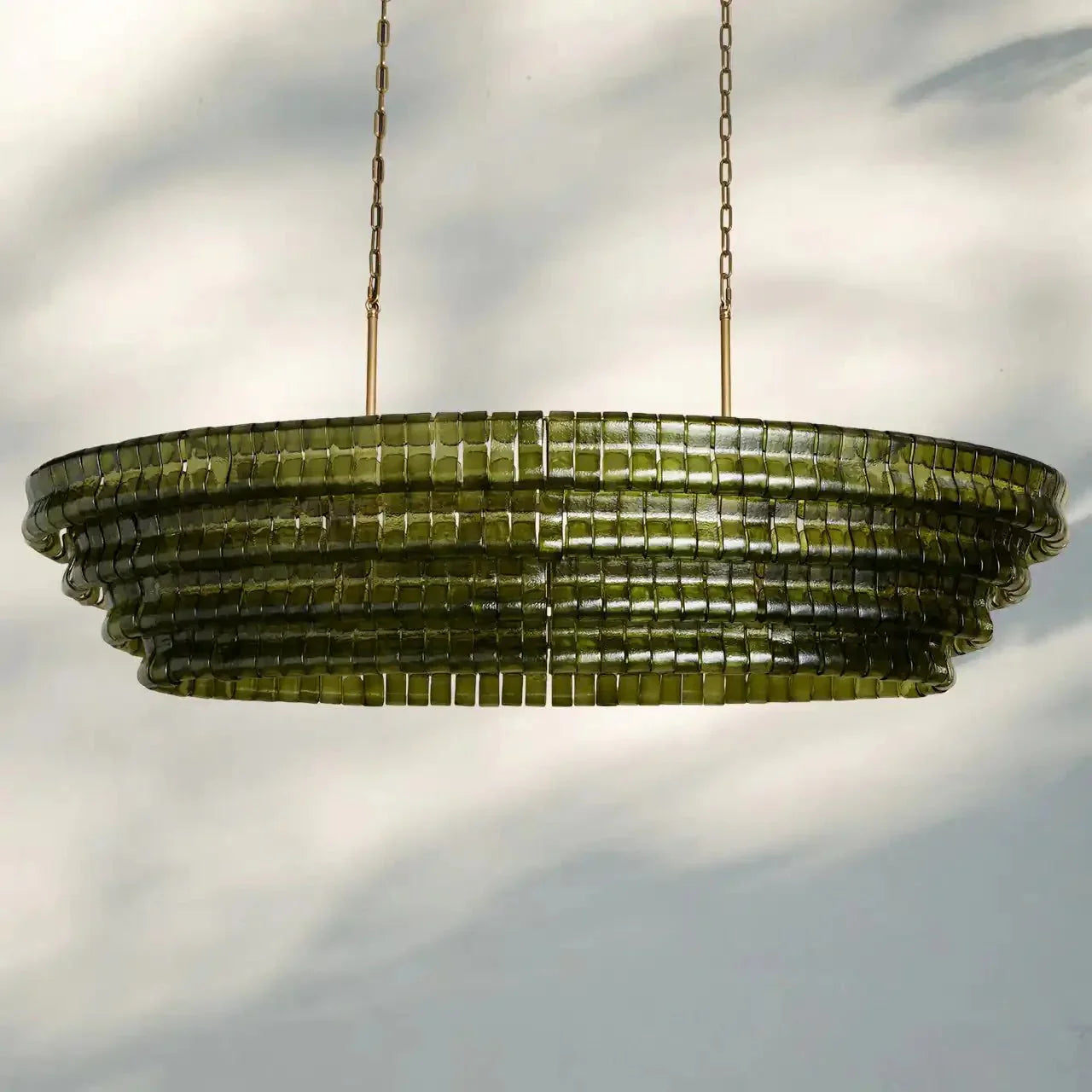 Ghiaccio Glass Oval Chandelier 54''65''