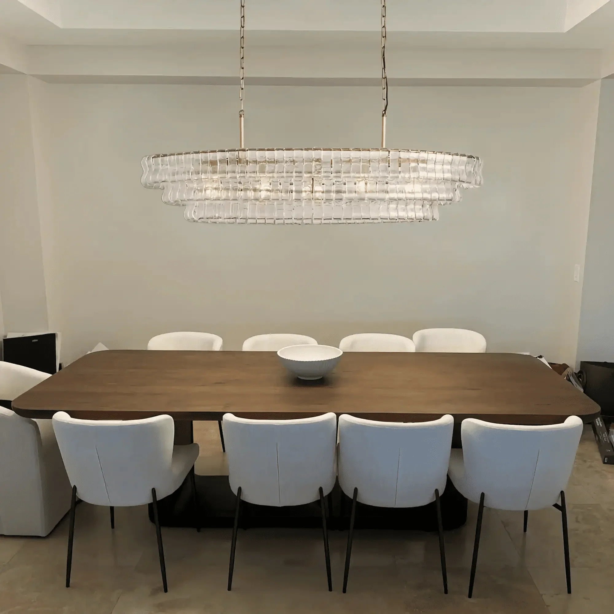 Ghiaccio Glass Oval Chandelier 54''65''