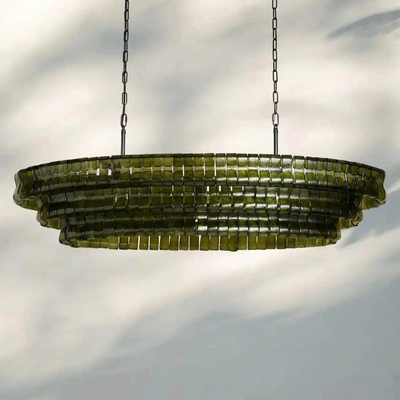 Ghiaccio Glass Oval Chandelier 54''65''