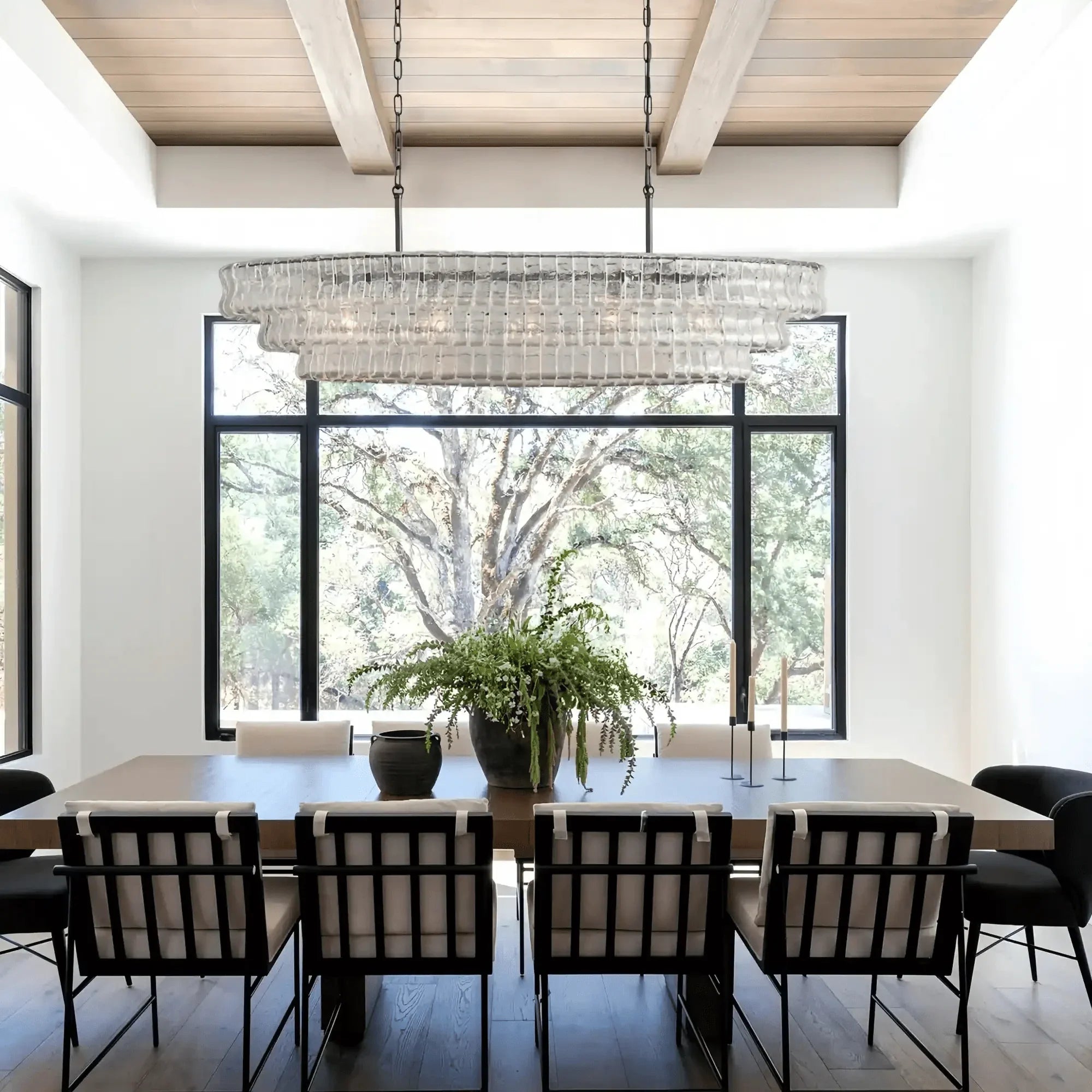 Ghiaccio Glass Oval Chandelier 54''65''
