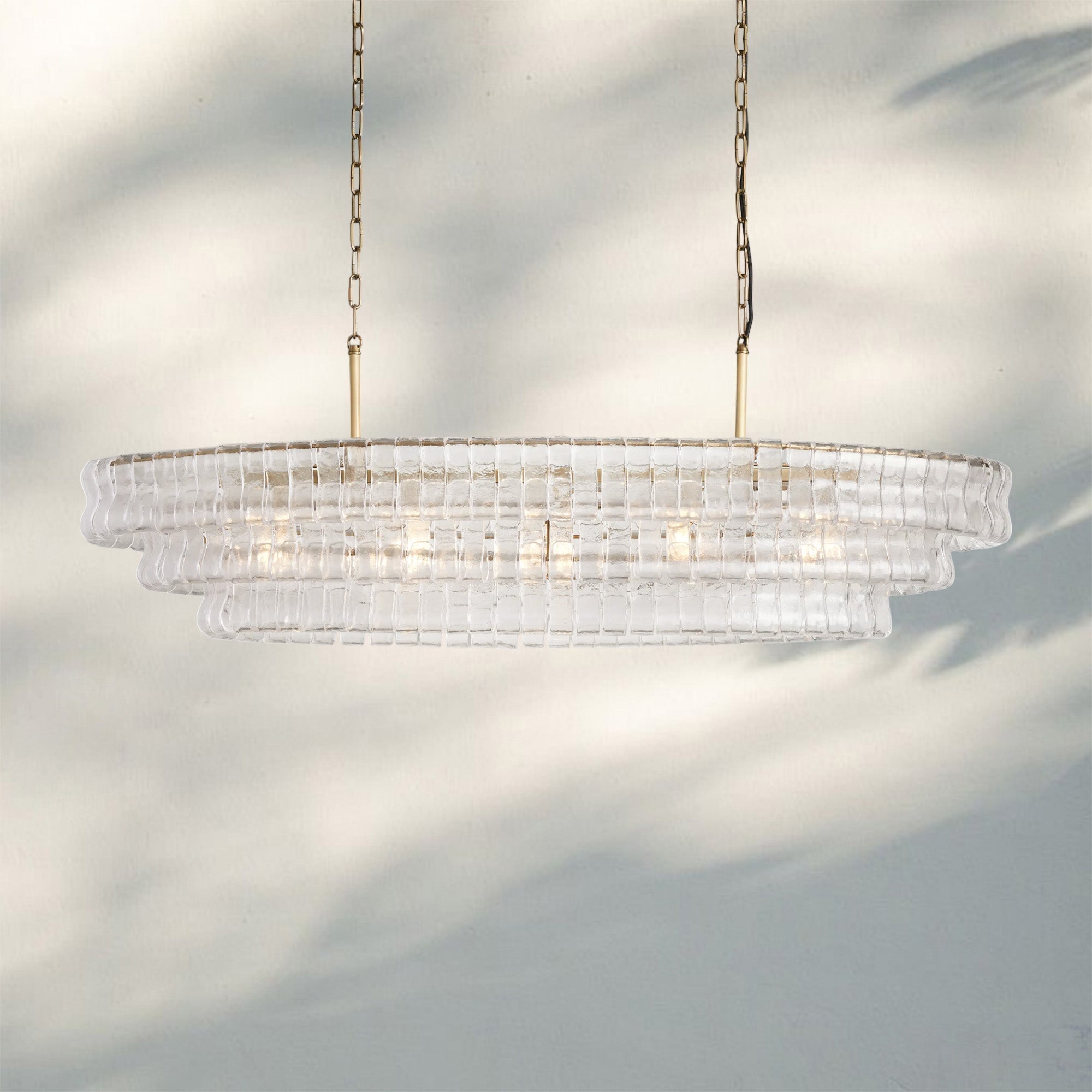 Ghiaccio Glass Oval Chandelier 54''65''