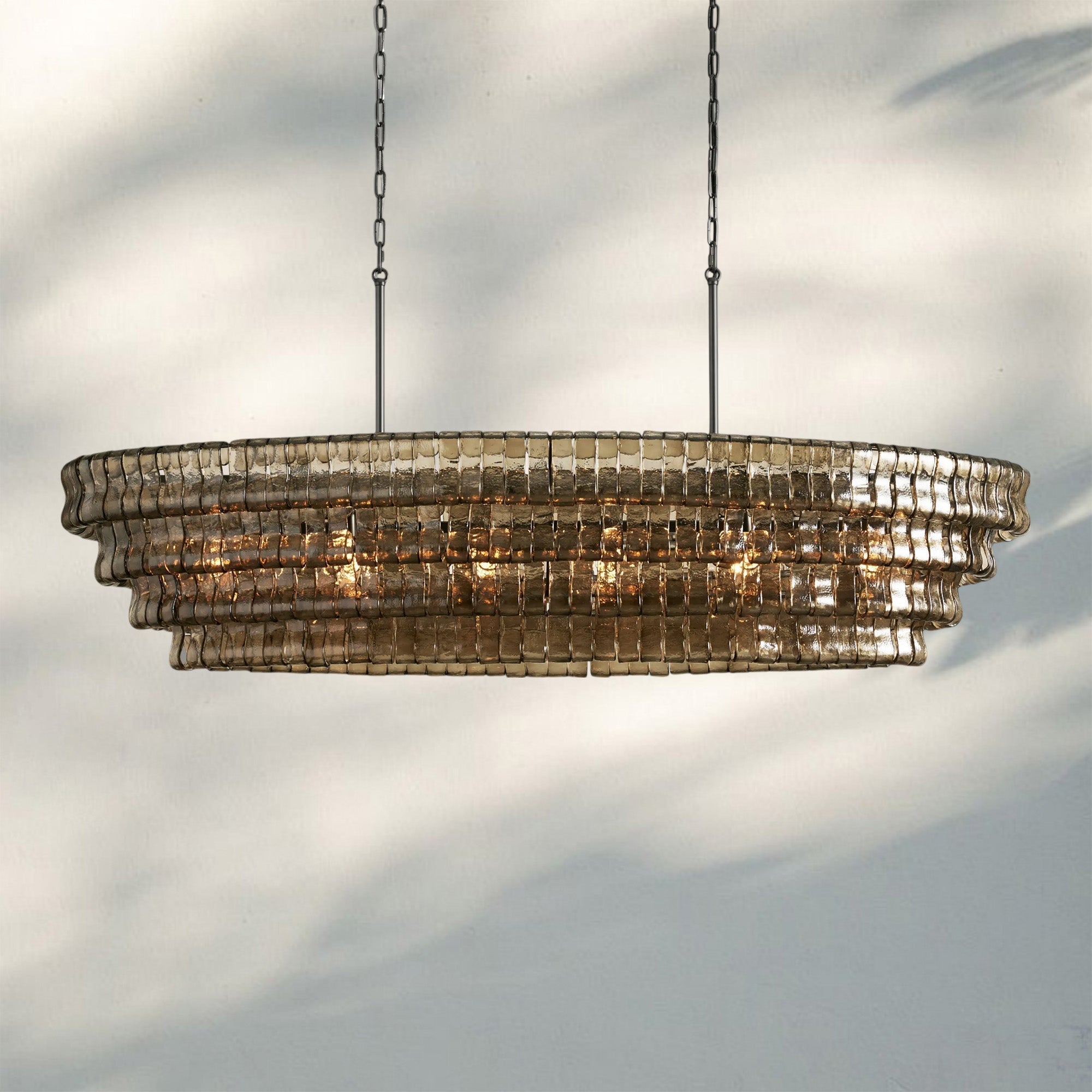 Ghiaccio Glass Oval Chandelier 54''65''