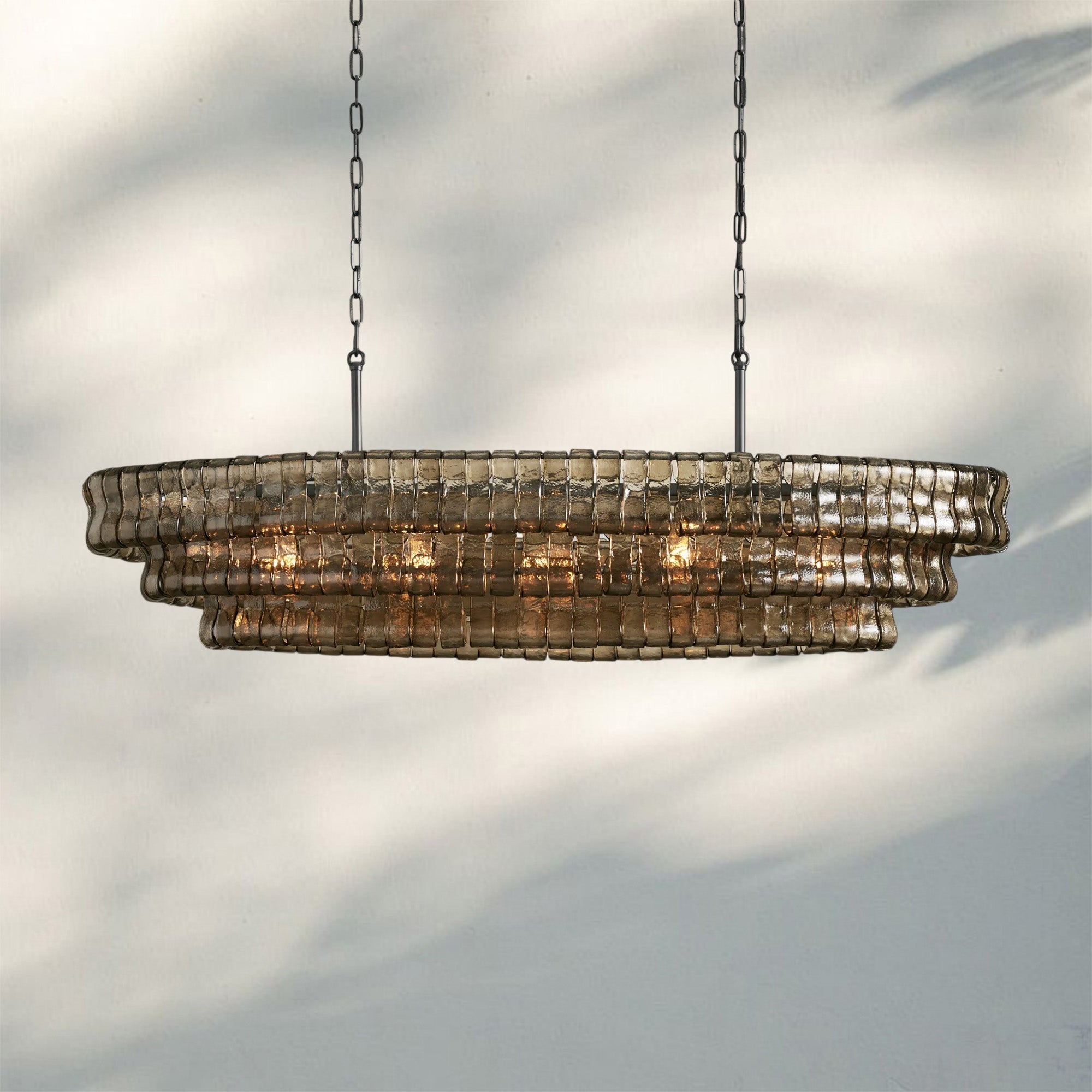Ghiaccio Glass Oval Chandelier 54''65''