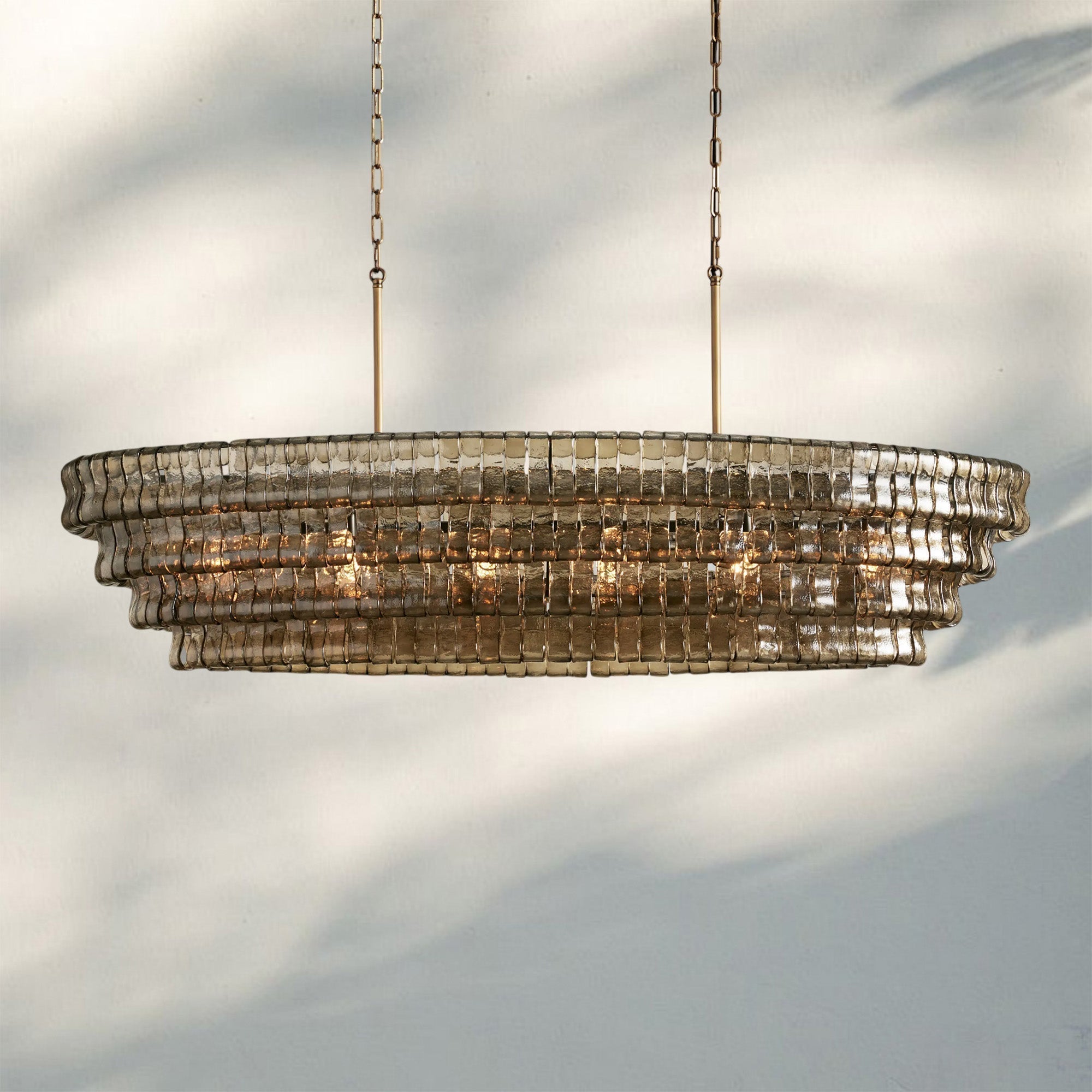 Ghiaccio Glass Oval Chandelier 54''65''