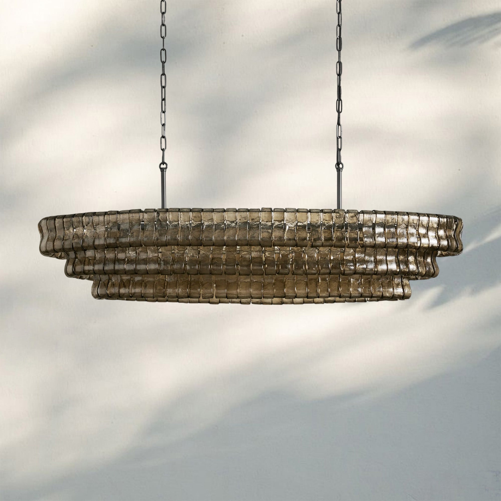 Ghiaccio Glass Oval Chandelier 54''65''