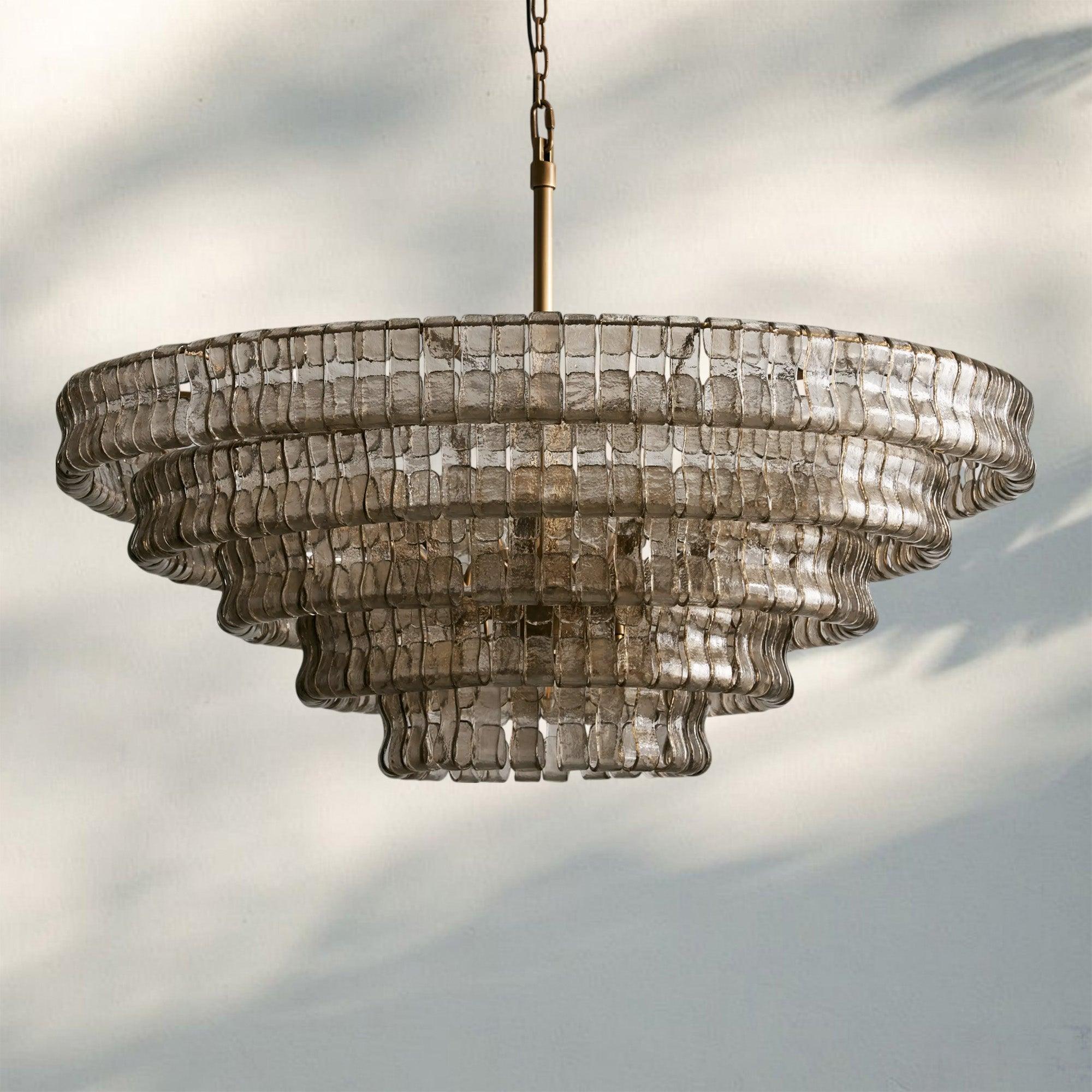 Ghiaccio Glass Round Chandelier 24" 36" 48" 60"