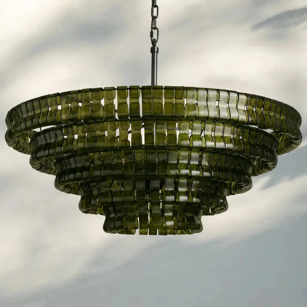 Ghiaccio Glass Round Chandelier 24" 36" 48" 60"