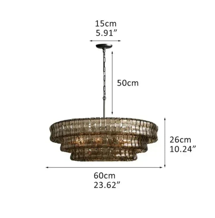 Ghiaccio Glass Round Chandelier 24" 36" 48" 60"