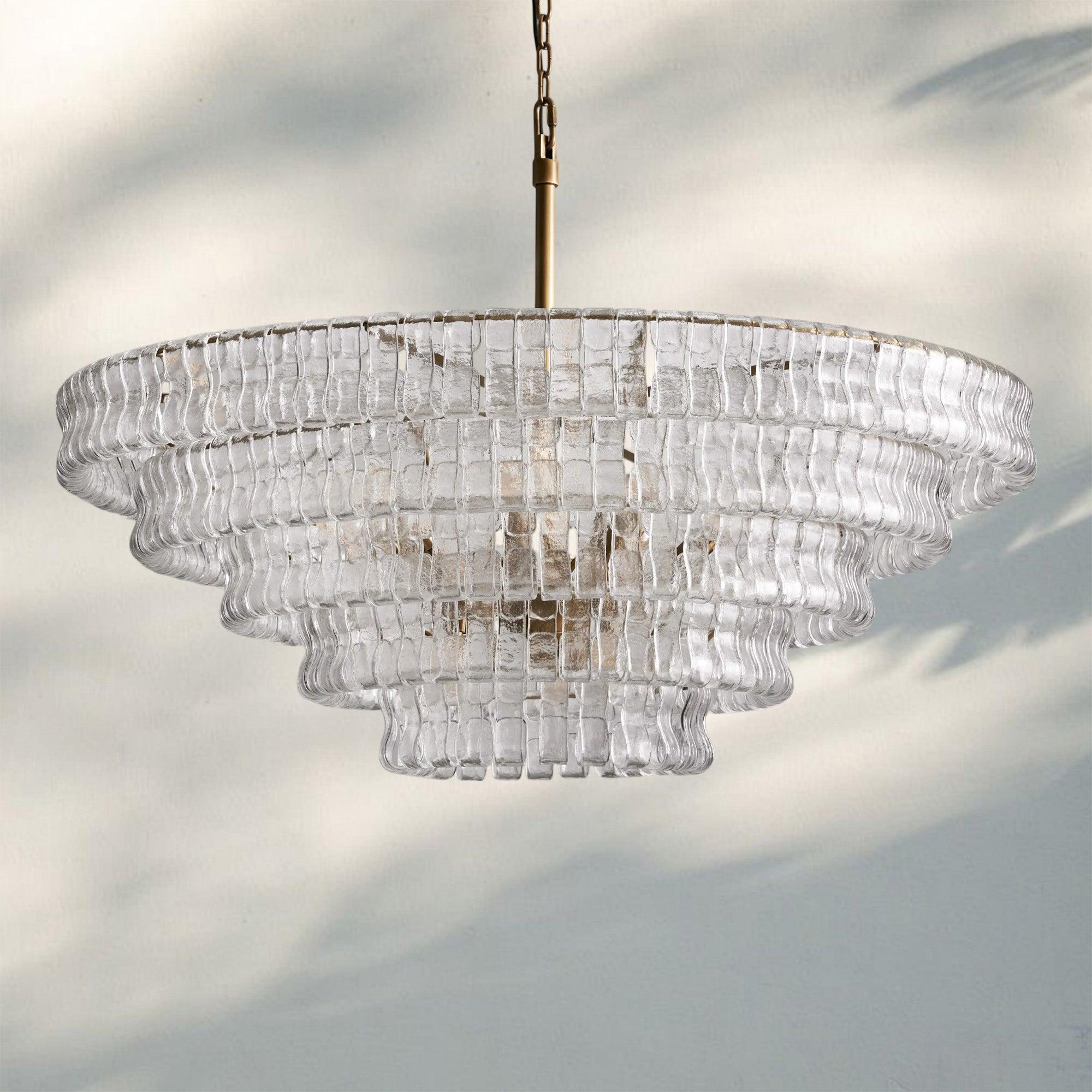 Ghiaccio Glass Round Chandelier 24" 36" 48" 60"