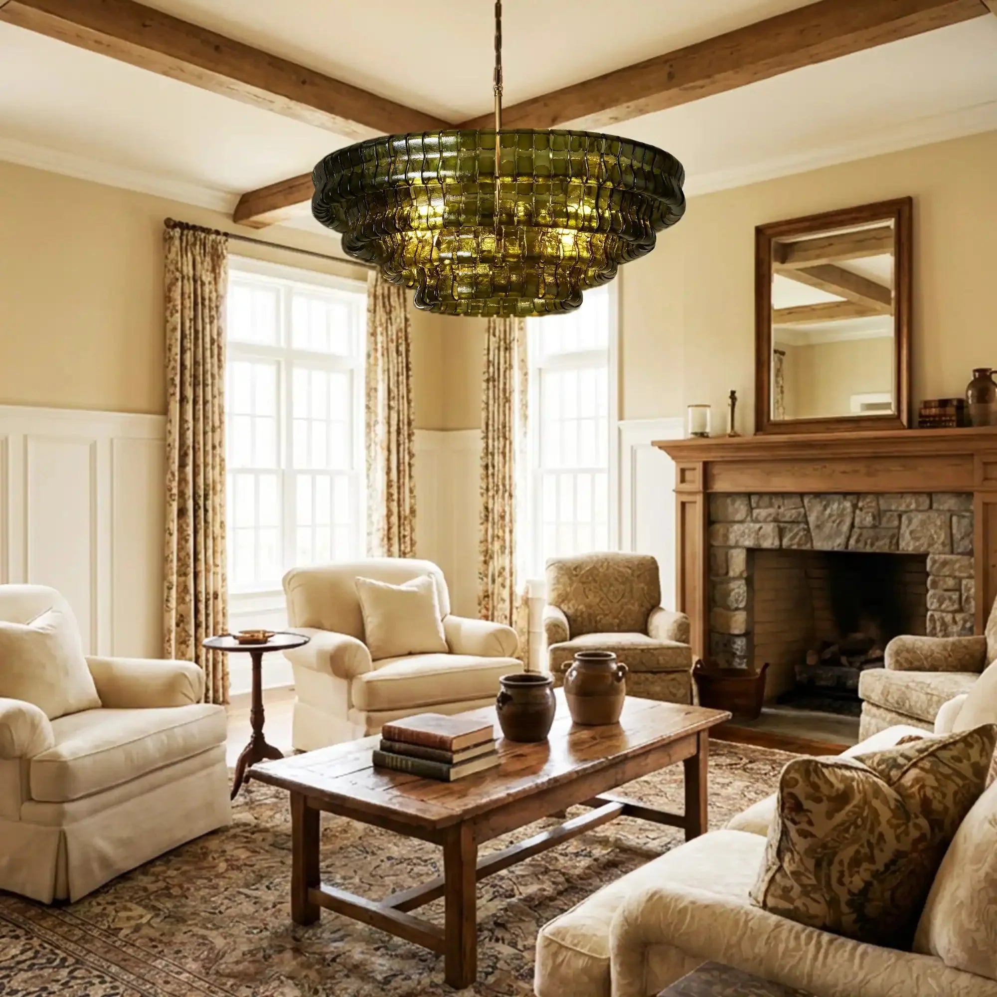 Ghiaccio Glass Round Chandelier 24" 36" 48" 60"