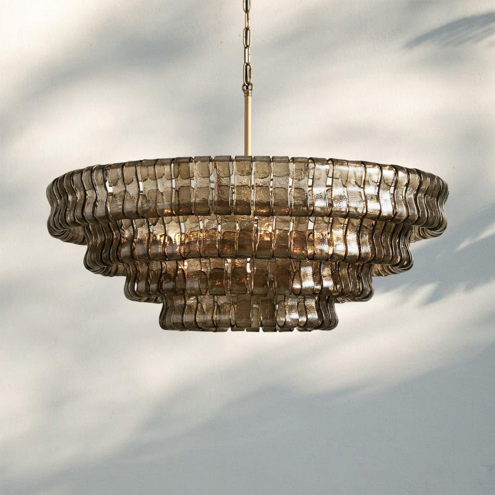 Ghiaccio Glass Round Chandelier 24" 36" 48" 60"