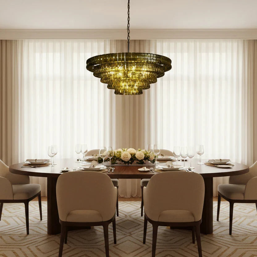 Ghiaccio Glass Round Chandelier 24" 36" 48" 60"