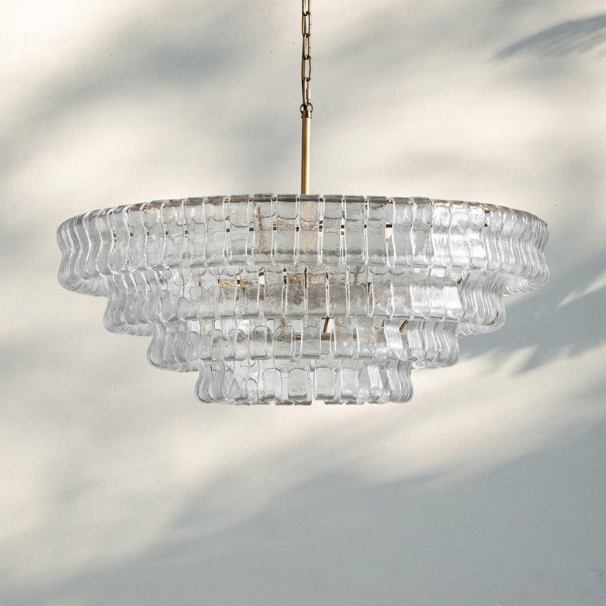 Ghiaccio Glass Round Chandelier 24" 36" 48" 60"