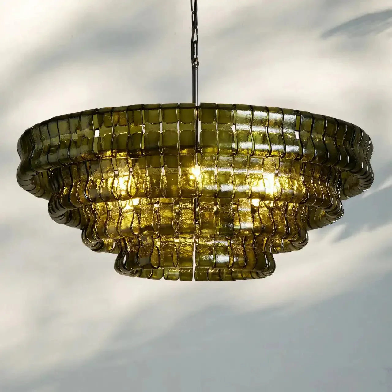 Ghiaccio Glass Round Chandelier 24" 36" 48" 60"