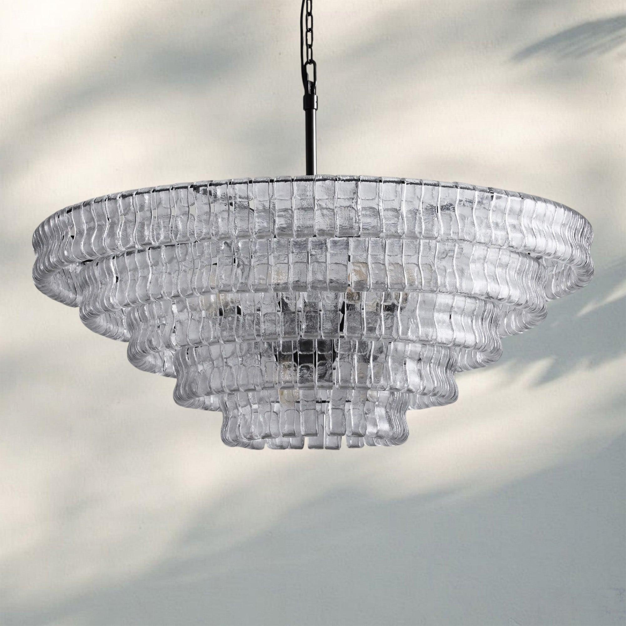 Ghiaccio Glass Round Chandelier 24" 36" 48" 60"