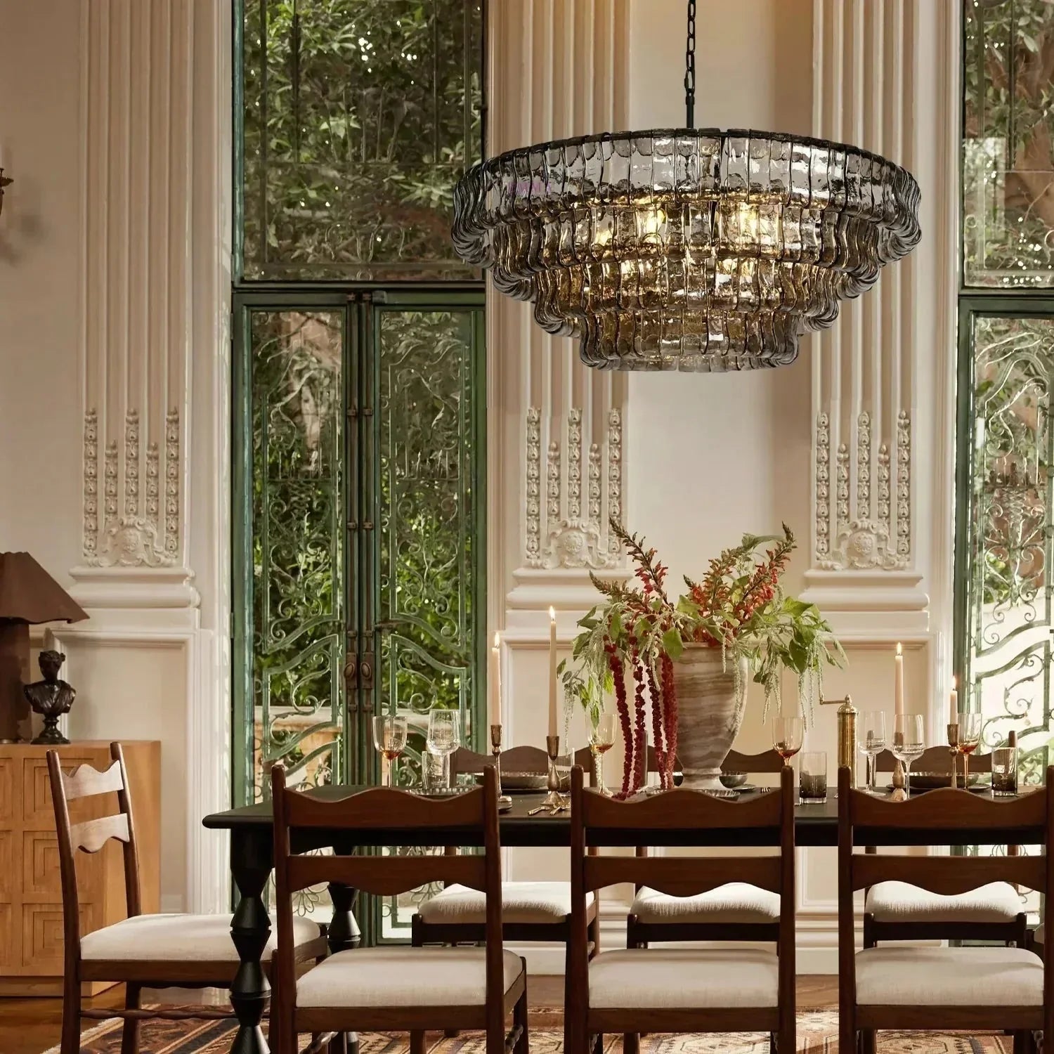 Ghiaccio Glass Round Chandelier 24" 36" 48" 60"