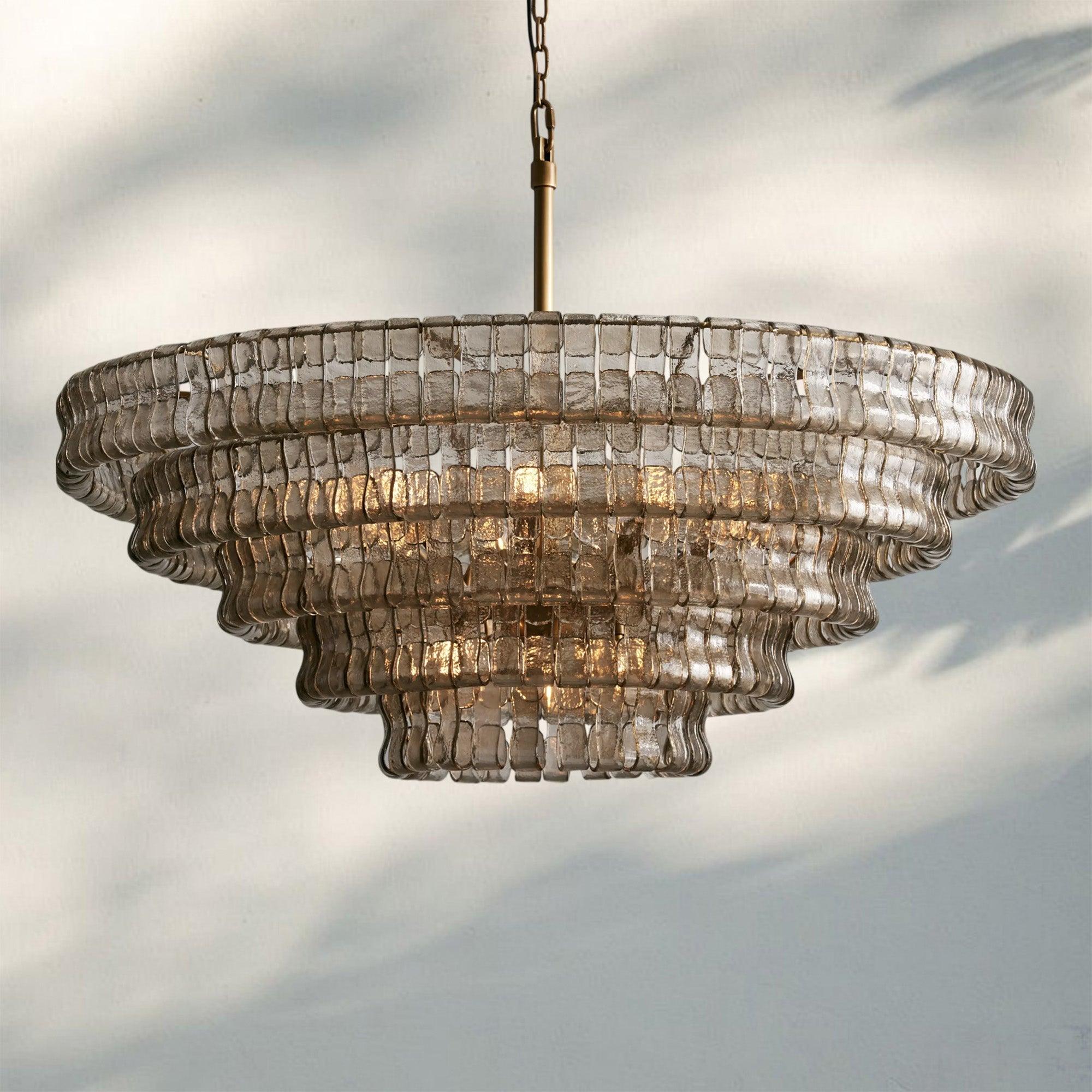 Ghiaccio Glass Round Chandelier 24" 36" 48" 60"