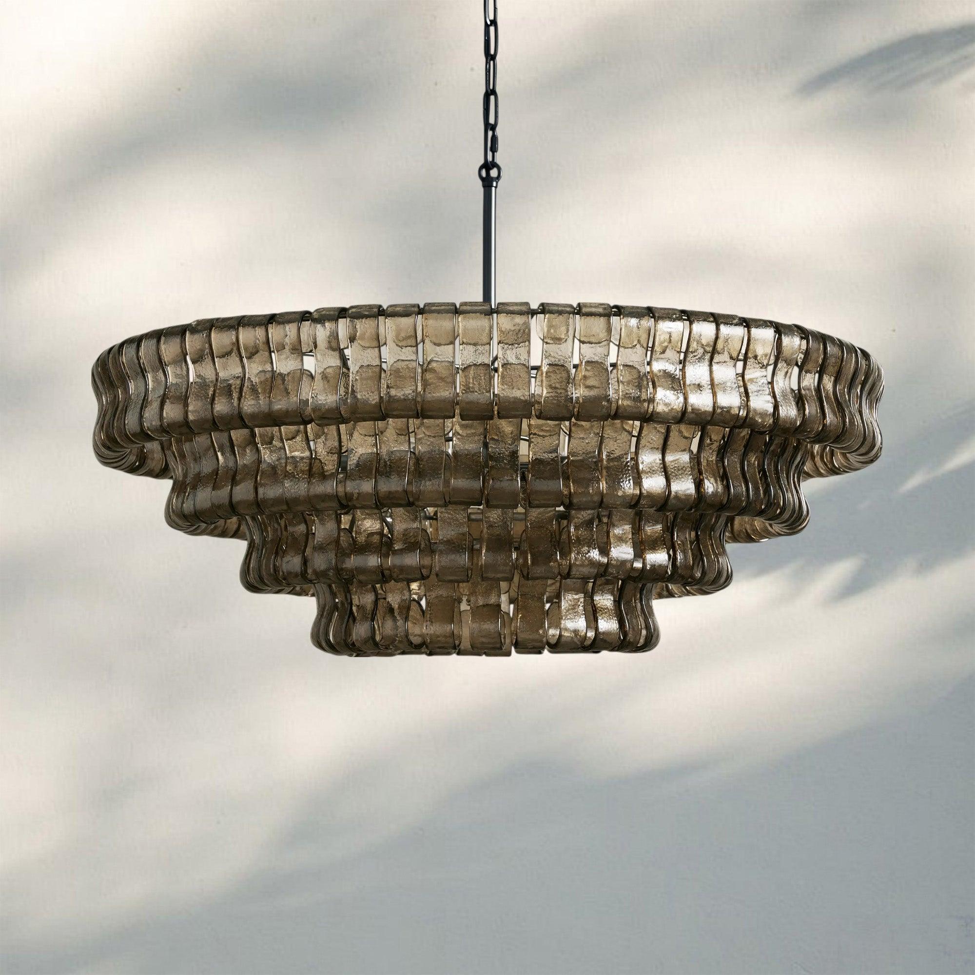 Ghiaccio Glass Round Chandelier 24" 36" 48" 60"
