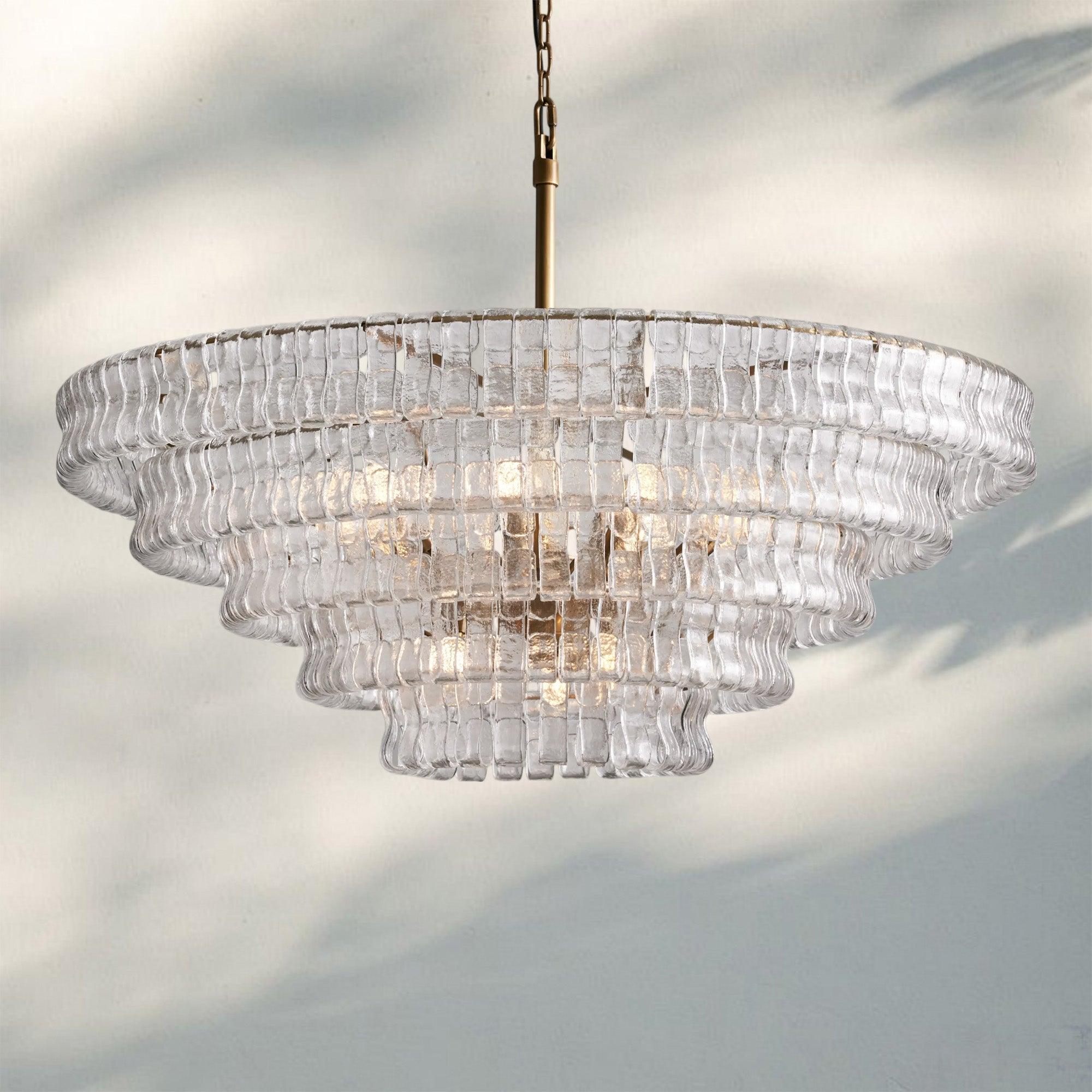 Ghiaccio Glass Round Chandelier 24" 36" 48" 60"