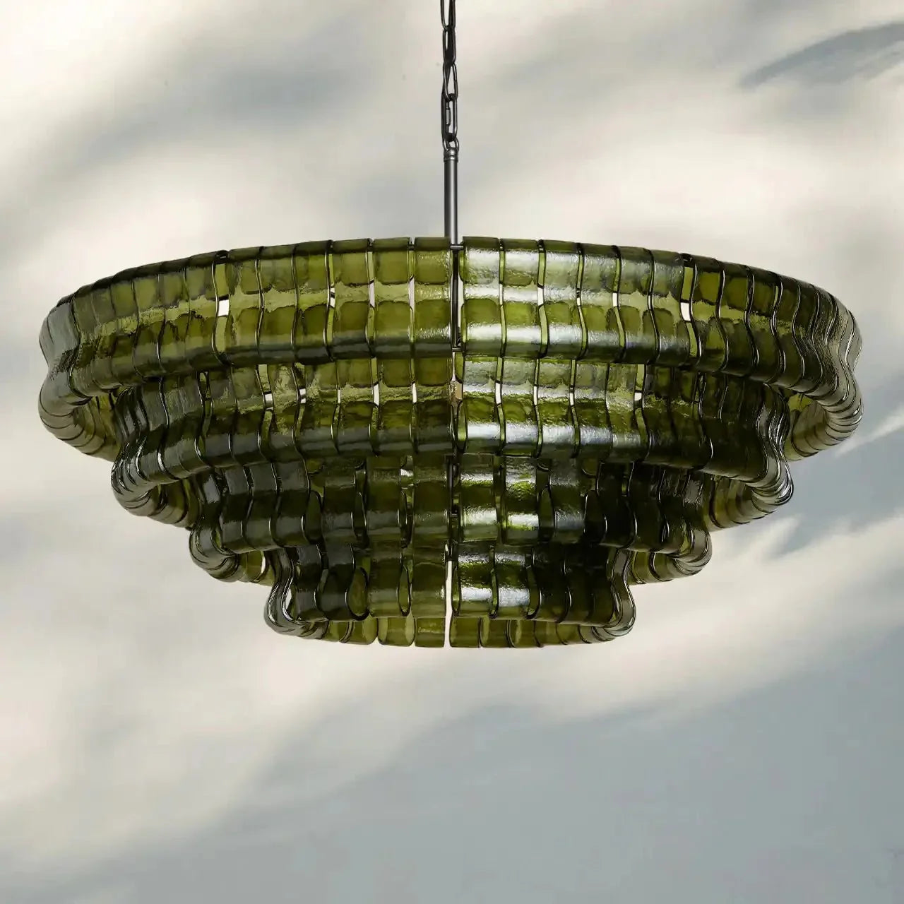 Ghiaccio Glass Round Chandelier 24" 36" 48" 60"