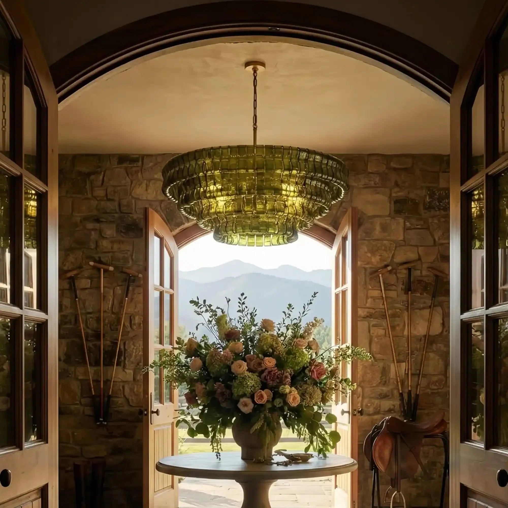 Ghiaccio Glass Round Chandelier 24" 36" 48" 60"
