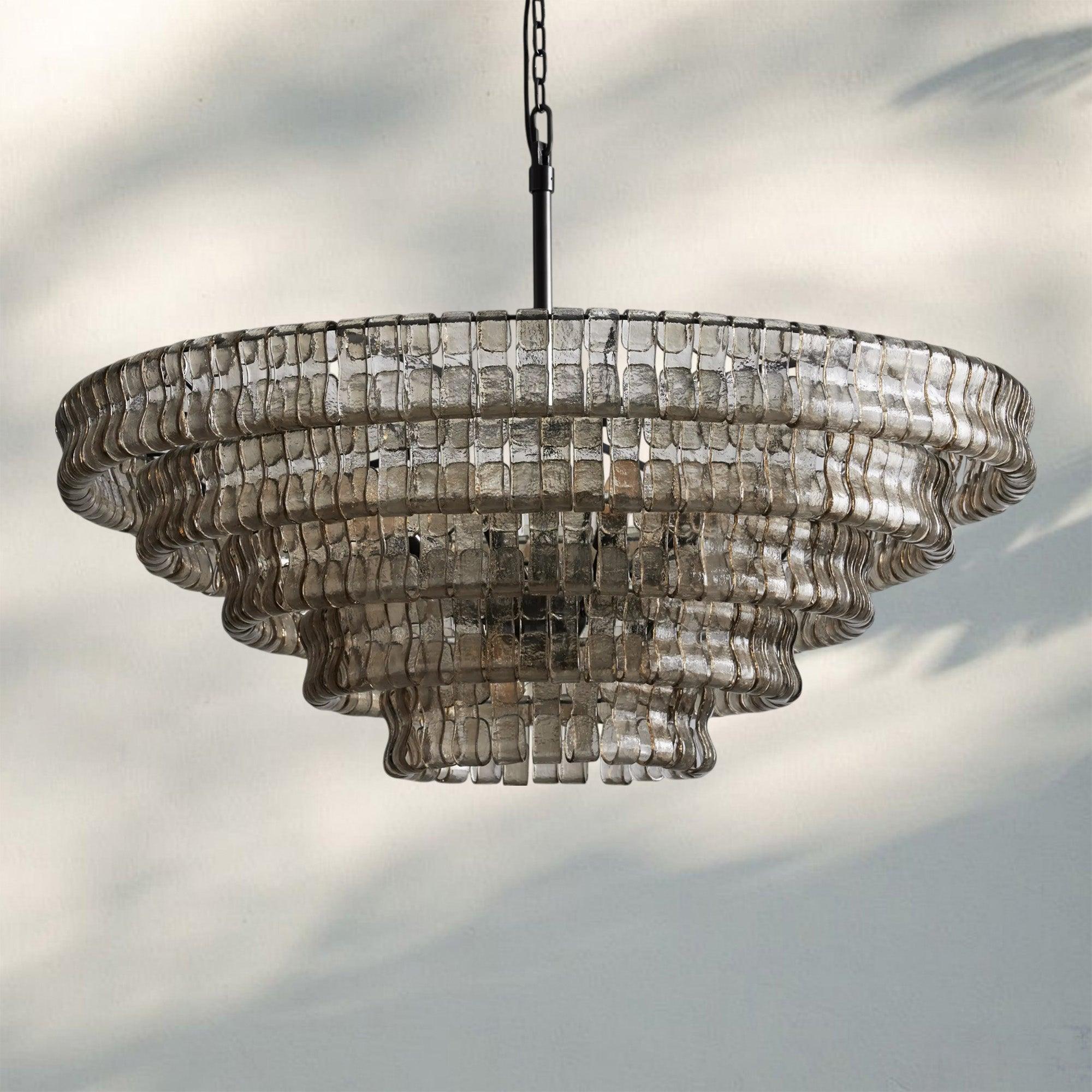 Ghiaccio Glass Round Chandelier 24" 36" 48" 60"