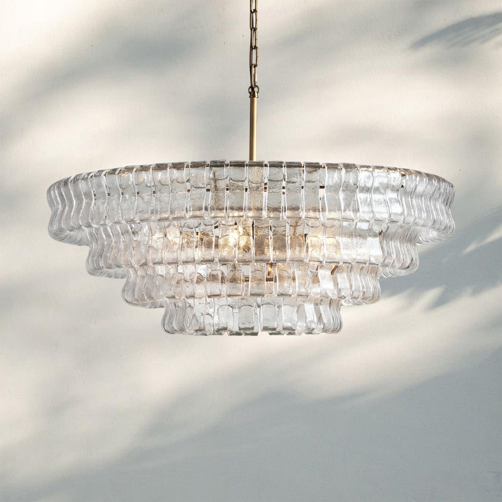 Ghiaccio Glass Round Chandelier 24" 36" 48" 60"