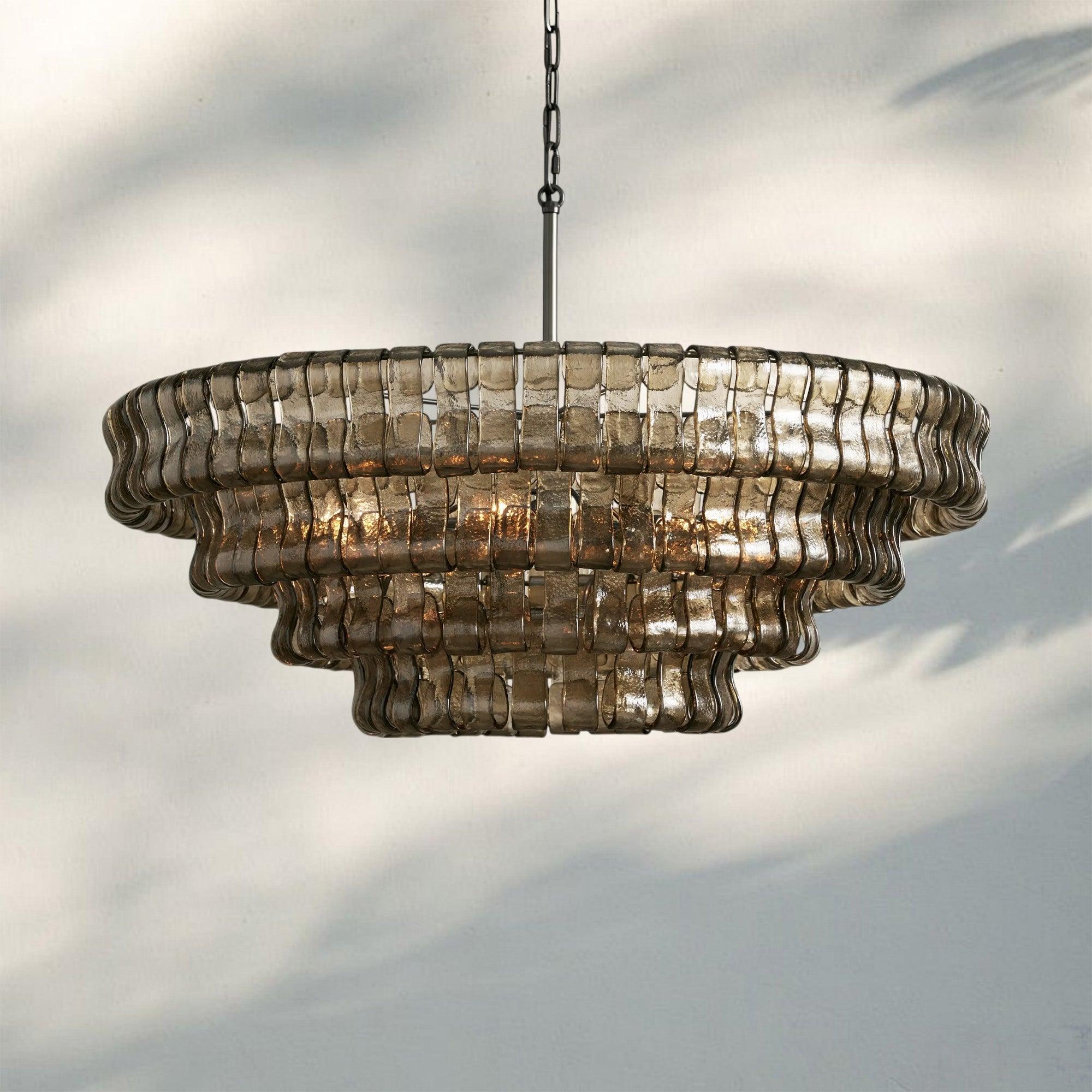 Ghiaccio Glass Round Chandelier 24" 36" 48" 60"
