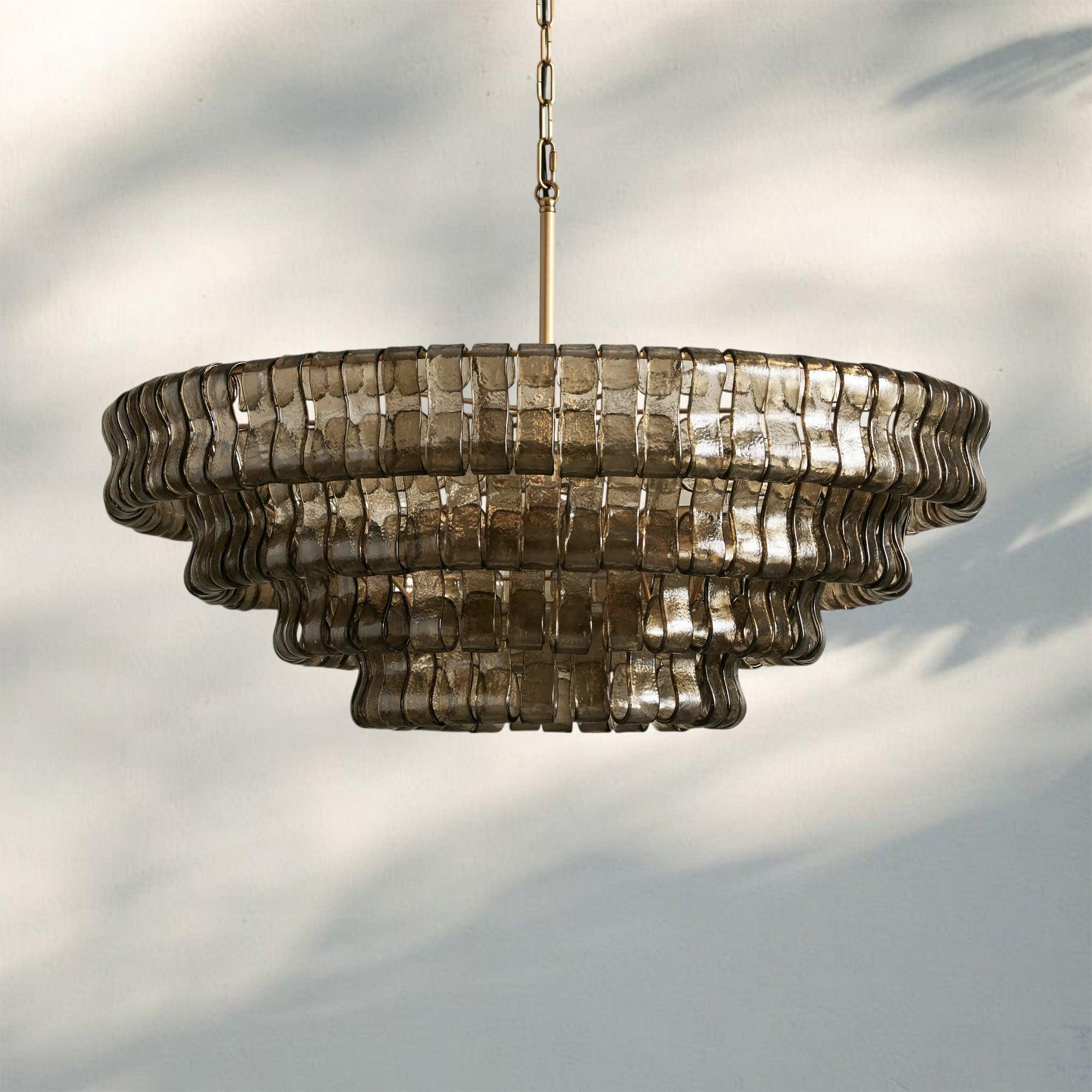 Ghiaccio Glass Round Chandelier 24" 36" 48" 60"