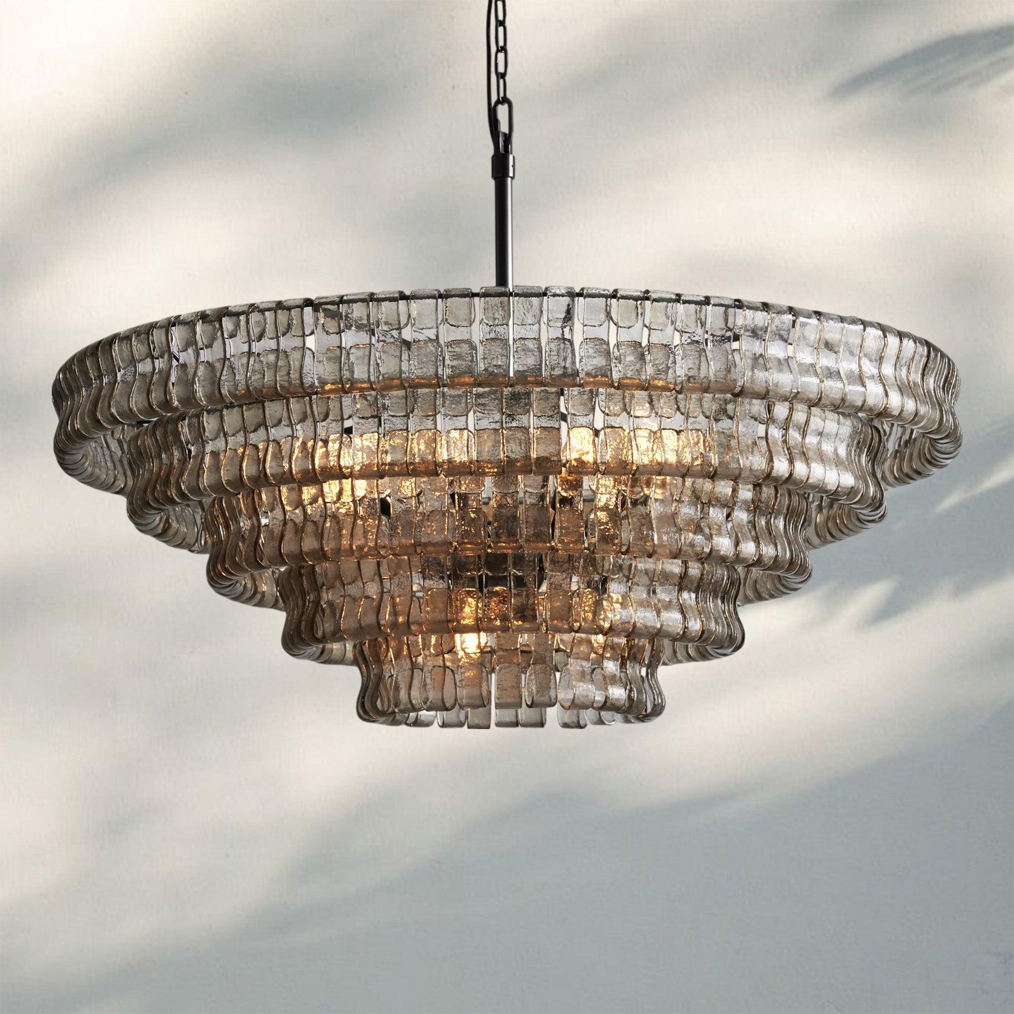 Ghiaccio Glass Round Chandelier 24" 36" 48" 60"