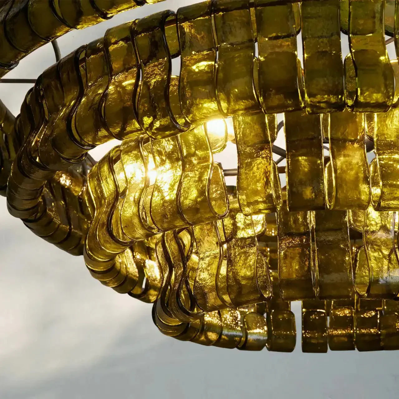 Ghiaccio Glass Round Chandelier 24" 36" 48" 60"