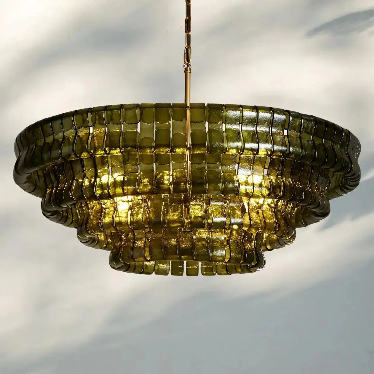 Ghiaccio Glass Round Chandelier 24" 36" 48" 60"